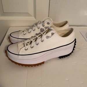 Converse Run Star Hike Low White Black Gum Unisex Platform Sneakers 168817C NWT